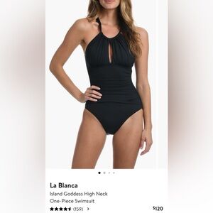 La Blanca Island Goddess High Neck One-piece Swimsuit, size 12, NWOT